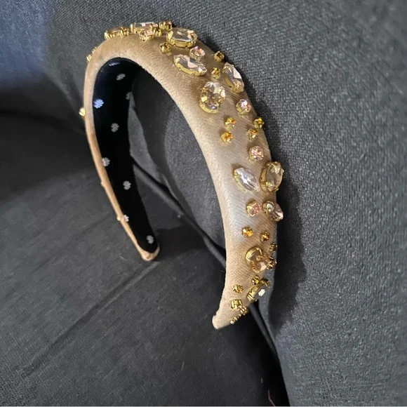 Lele Sadoughi Light camel velvet with glittering crystal headband Lele Sadoughi x Barbie: Why This Headband Is Worth It  main image 4